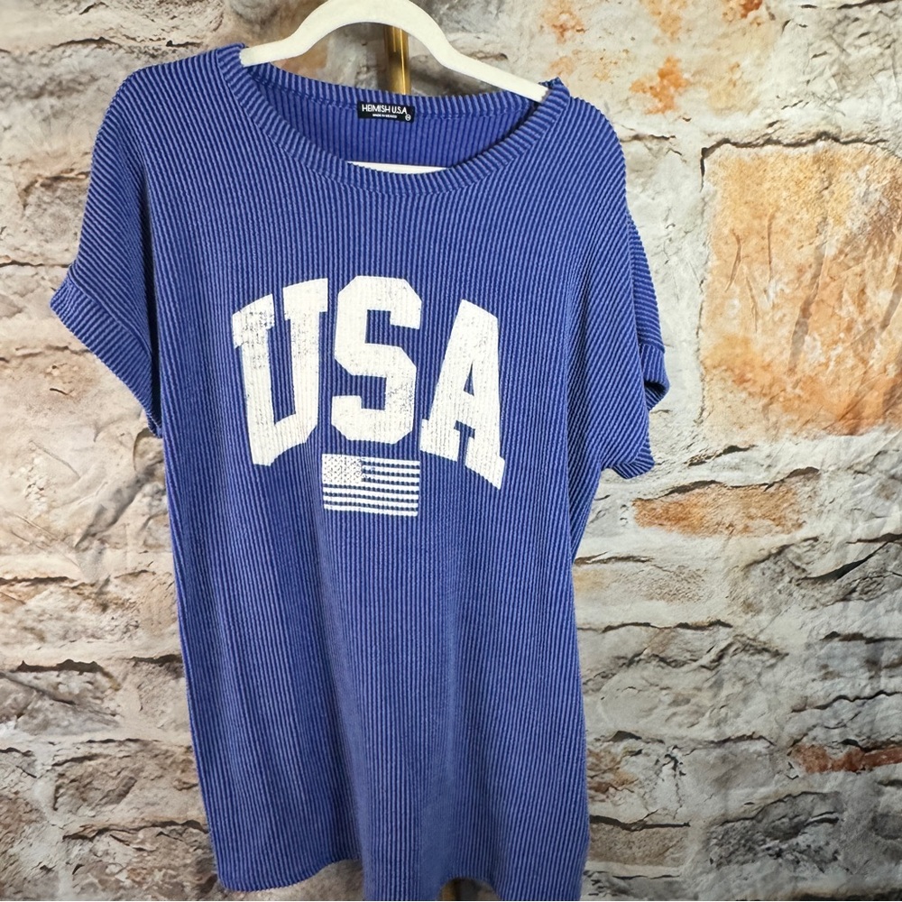 HEIMISH USA - Urban Ribbed Americana USA Shirt - Blue - 2x